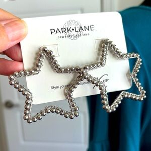 Park Lane Silver Beaded Star Earrings